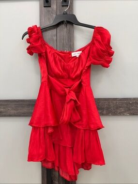 Red Ruffle Tiered Dress